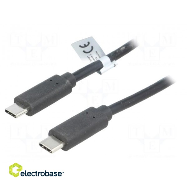 Cable | USB 3.2 | USB C plug,both sides | 1m | black | 10Gbps | 100W