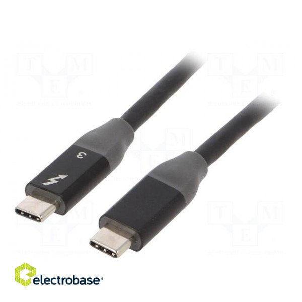 Cable | USB 3.1 | USB C plug,both sides | nickel plated | 1.5m | black