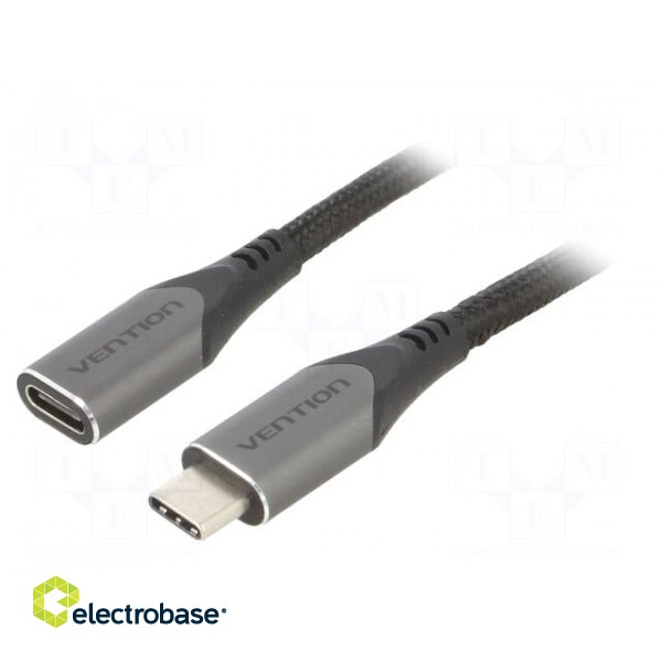 Cable | USB 3.1 | USB C socket,USB C plug | 0.5m | black | 5Gbps | PVC