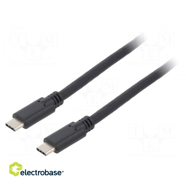 Cable | USB 3.2 | USB C plug,both sides | 3m | black | 5Gbps | 60W