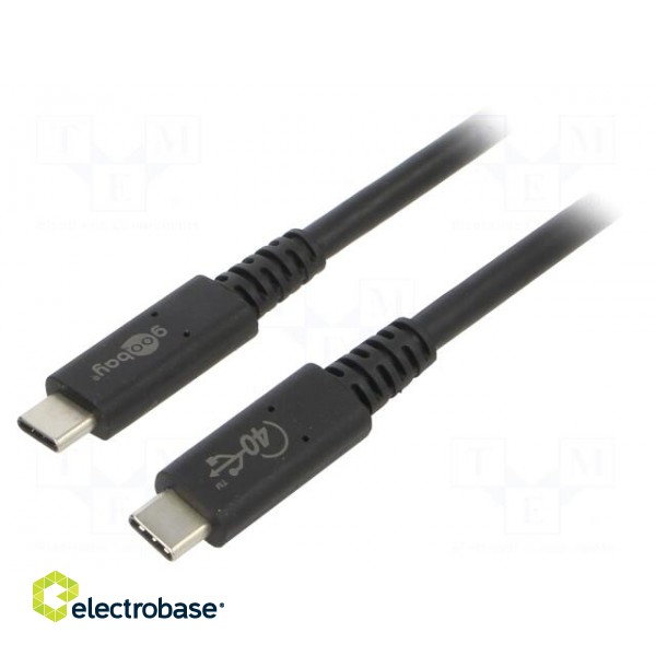 Cable | Thunderbolt 3,USB 4.0 | USB C plug,both sides | 0.8m | black