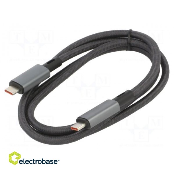 Cable | USB 4.0 | USB C plug,both sides | nickel plated | 1m | black