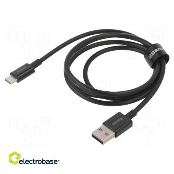 Cable | USB A plug,USB C plug | 1m | black | 66W
