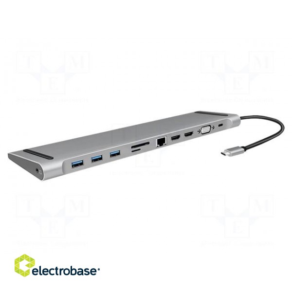 Docking station | USB 3.2 | 0.22m | aluminium | Input: USB C plug