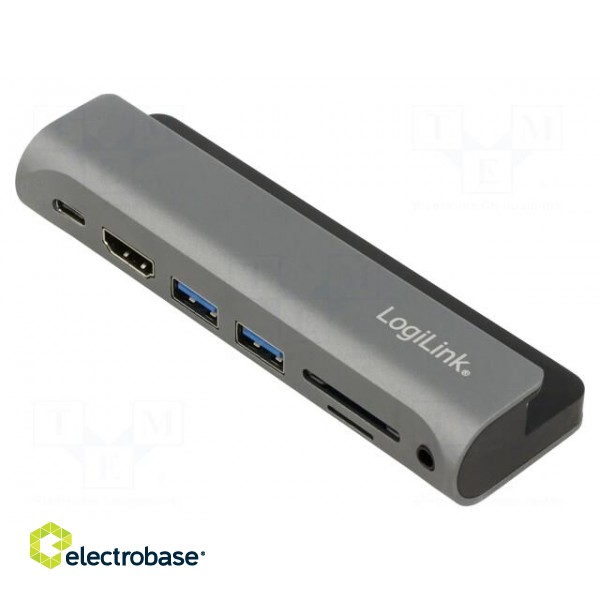 Docking station | USB 3.2 | aluminium | Input: USB C plug