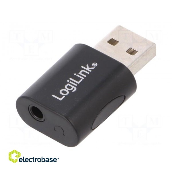 Adapter | USB 2.0 | Jack 3.5mm socket,USB A plug | Colour: black image 1
