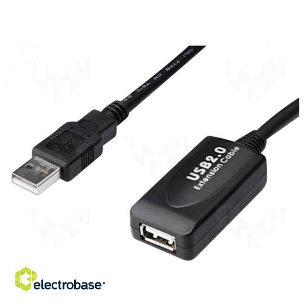 Repeater USB | USB 2.0 | USB A socket,USB A plug | 20m