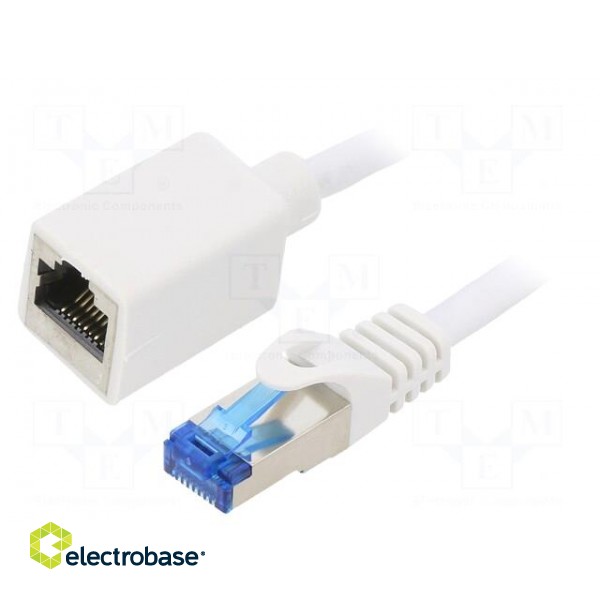 Extender RJ45 | S/FTP | 6a | Cu | LSZH | white | 2m | 26AWG | halogen free