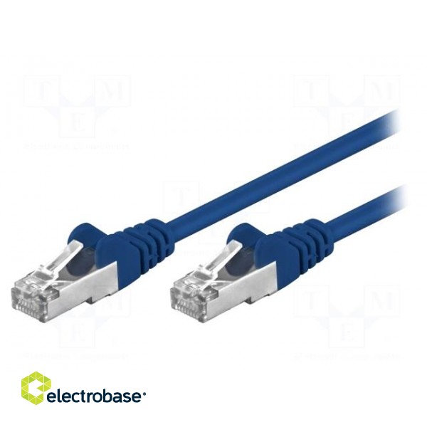 Patch cord | F/UTP | 5e | stranded | CCA | PVC | blue | 0.25m | 26AWG