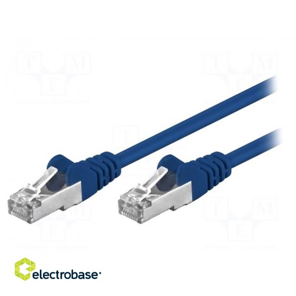 Patch cord | F/UTP | 5e | stranded | CCA | PVC | blue | 0.5m | 26AWG