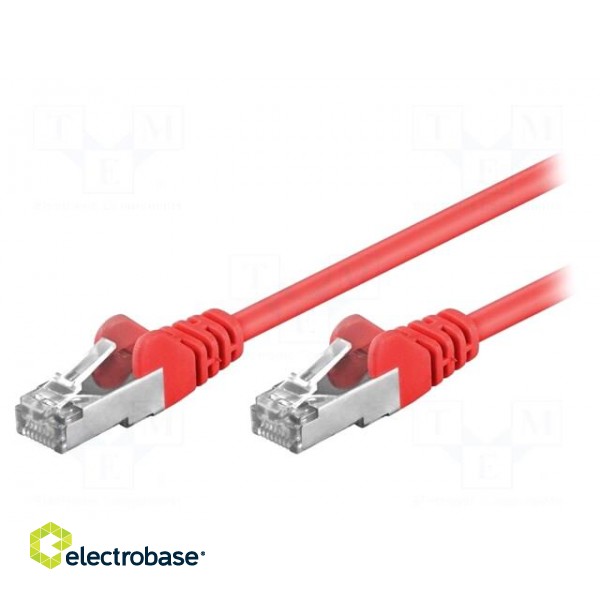 Patch cord | F/UTP | 5e | stranded | CCA | PVC | red | 0.25m | 26AWG