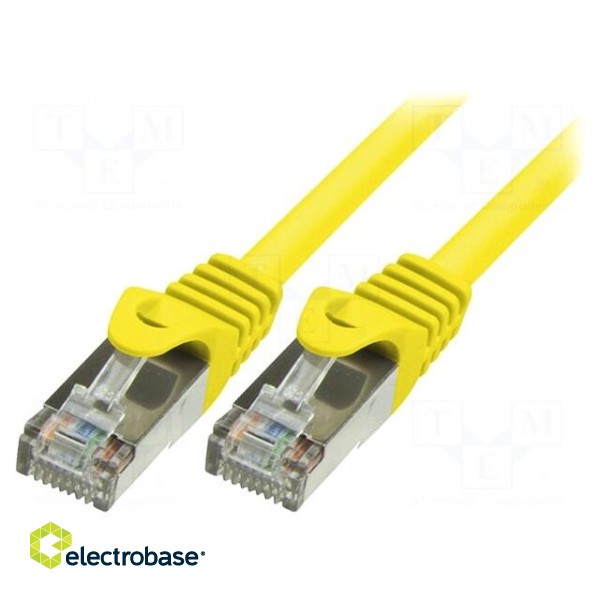 Patch cord | F/UTP | 5e | stranded | CCA | PVC | yellow | 5m | 26AWG