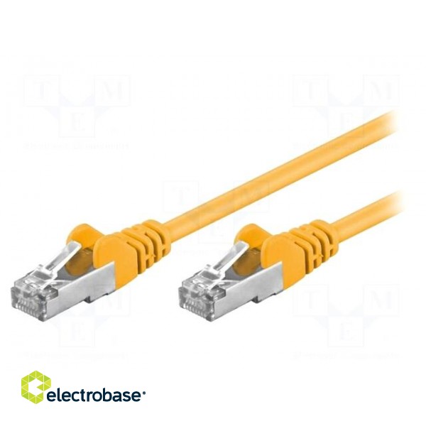 Patch cord | F/UTP | 5e | stranded | CCA | PVC | yellow | 15m | 26AWG