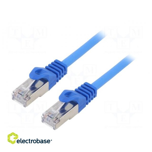 Patch cord | F/UTP | 6 | stranded | CCA | PVC | blue | 1m | RJ45 plug | 26AWG