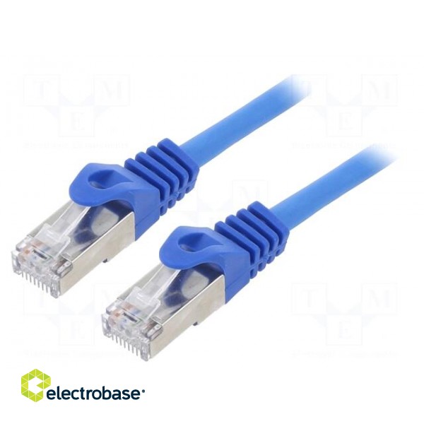 Patch cord | F/UTP | 6 | stranded | CCA | PVC | blue | 3m | RJ45 plug | 26AWG