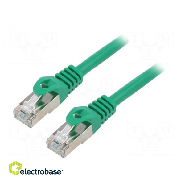 Patch cord | F/UTP | 6 | stranded | CCA | PVC | green | 0.25m | 26AWG | 1pcs.