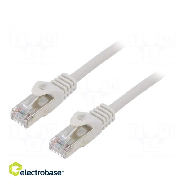 Patch cord | F/UTP | 6 | stranded | CCA | PVC | grey | 0.25m | RJ45 plug