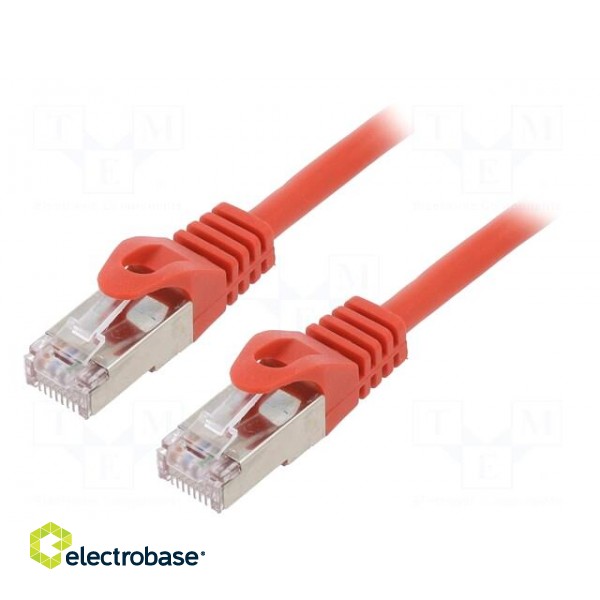 Patch cord | F/UTP | 6 | stranded | CCA | PVC | red | 0.5m | RJ45 plug | 26AWG