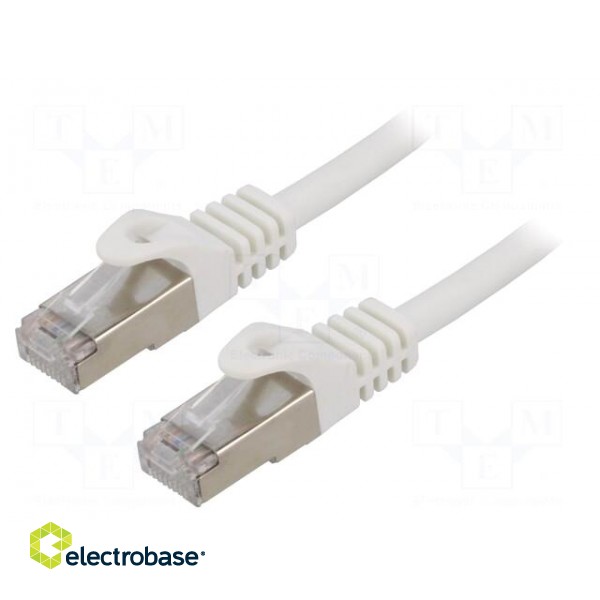 Patch cord | F/UTP | 6 | stranded | CCA | PVC | white | 0.25m | RJ45 plug