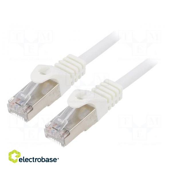 Patch cord | F/UTP | 6 | stranded | CCA | PVC | white | 0.5m | RJ45 plug