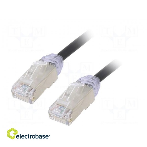 Patch cord | F/UTP,TX6A-28™ | 6a | solid | Cu | LSZH | black | 0.5m | 28AWG