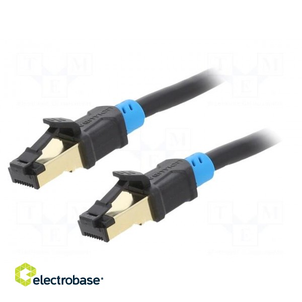 Patch cord | S/FTP | 6 | Cu | PVC | black | 0.75m | RJ45 plug,both sides