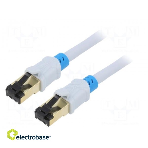 Patch cord | S/FTP | 6 | OFC | PVC | grey | 2m | RJ45 plug,both sides