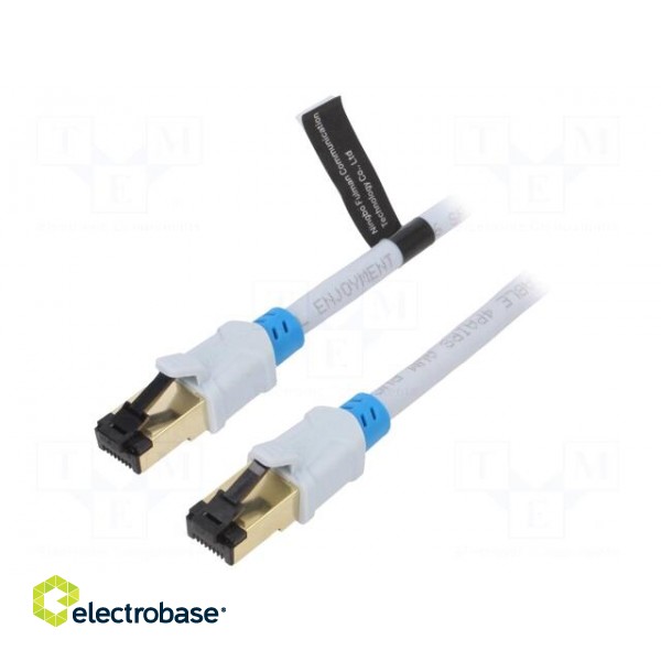 Patch cord | S/FTP | 6 | OFC | PVC | grey | 5m | RJ45 plug,both sides