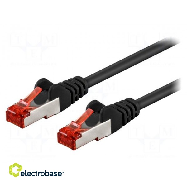 Patch cord | S/FTP | 6 | stranded | CCA | PVC | black | 0.25m | 27AWG