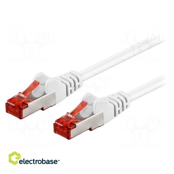 Patch cord | S/FTP | 6 | stranded | CCA | PVC | white | 0.25m | 27AWG