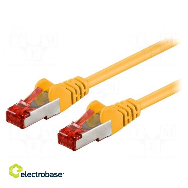 Patch cord | S/FTP | 6 | stranded | CCA | PVC | yellow | 0.25m | 27AWG