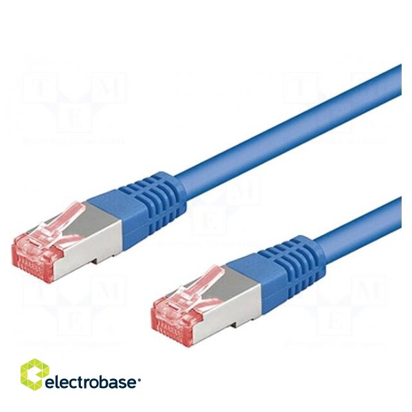 Patch cord | S/FTP | 6 | stranded | Cu | LSZH | blue | 0.25m | 28AWG