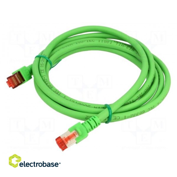 Patch cord | S/FTP | 6 | stranded | Cu | LSZH | green | 2m | 27AWG