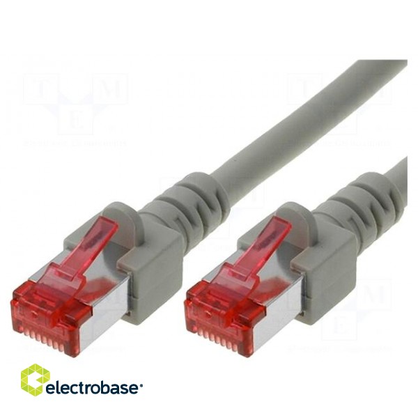 Patch cord | S/FTP | 6 | stranded | Cu | LSZH | grey | 0.5m | 27AWG