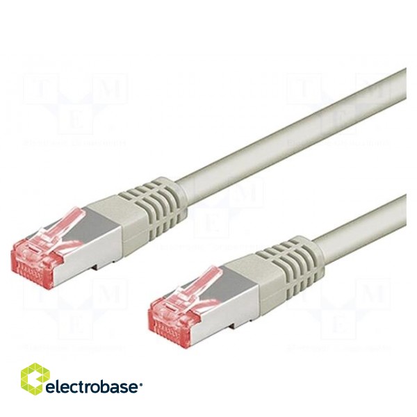 Patch cord | S/FTP | 6a | stranded | Cu | LSZH | grey | 0.5m | halogen free