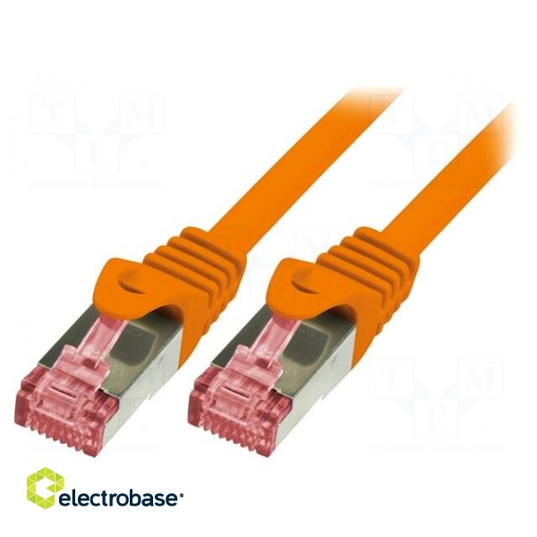 Patch cord | S/FTP | 6 | stranded | Cu | LSZH | orange | 0.25m | 27AWG