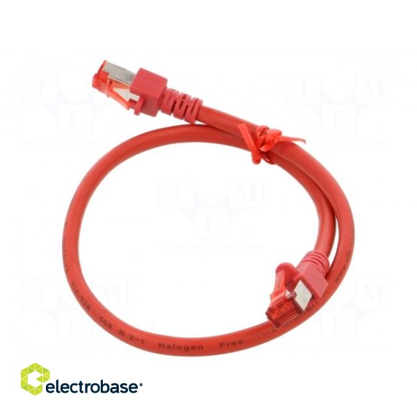 Patch cord | S/FTP | 6 | stranded | Cu | LSZH | red | 0.5m | 27AWG