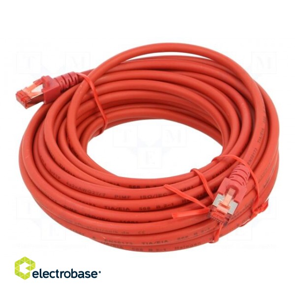 Patch cord | S/FTP | 6 | stranded | Cu | LSZH | red | 10m | 27AWG