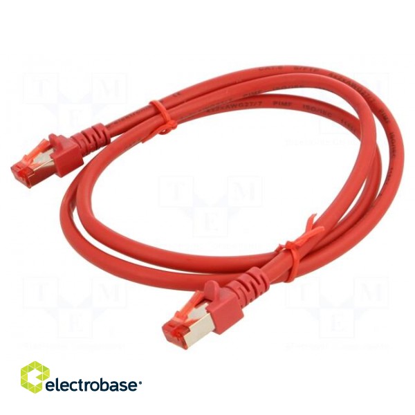 Patch cord | S/FTP | 6 | stranded | Cu | LSZH | red | 1m | 27AWG