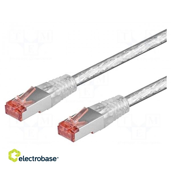 Patch cord | S/FTP | 6 | stranded | Cu | LSZH | transparent | 0.25m | 28AWG