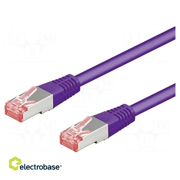 Patch cord | S/FTP | 6 | stranded | Cu | LSZH | violet | 0.25m | 28AWG