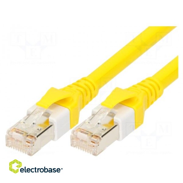 Patch cord | S/FTP | 6 | stranded | Cu | PUR | yellow | 7.5m | 26AWG | Cores: 8