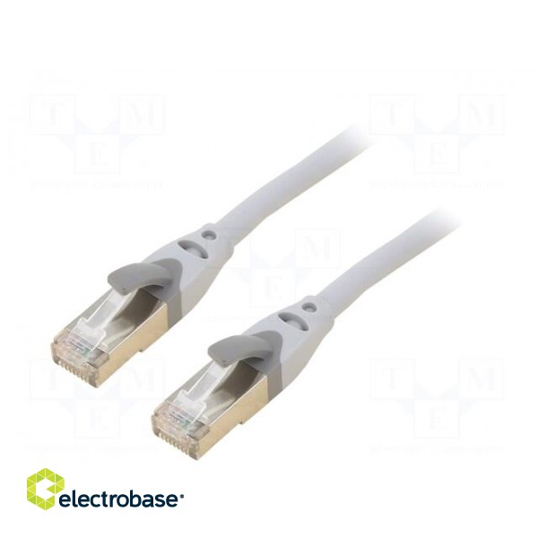 Patch cord | S/FTP | 6a | OFC | PVC | grey | 2m | RJ45 plug,both sides