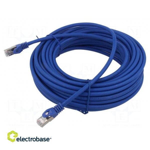 Patch cord | S/FTP | 6a | solid | Cu | LSZH | blue | 15m | 27AWG | Cablexpert