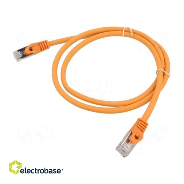 Patch cord | S/FTP | 6a | solid | Cu | LSZH | orange | 0.5m | 27AWG
