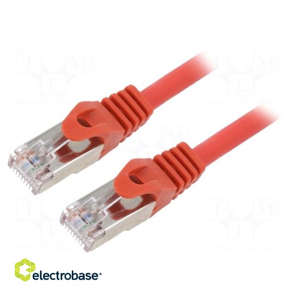 Patch cord | S/FTP | 6a | solid | Cu | LSZH | red | 0.5m | 27AWG | Cablexpert