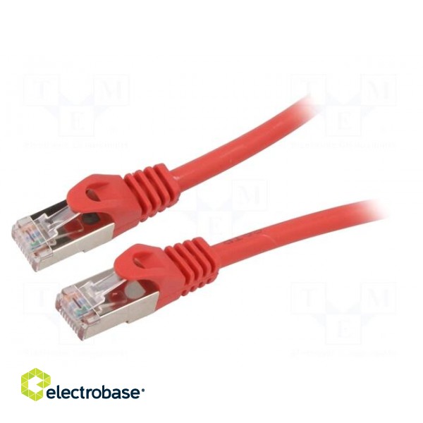Patch cord | S/FTP | 6a | solid | Cu | LSZH | red | 15m | 27AWG | Øcable: 5.8mm