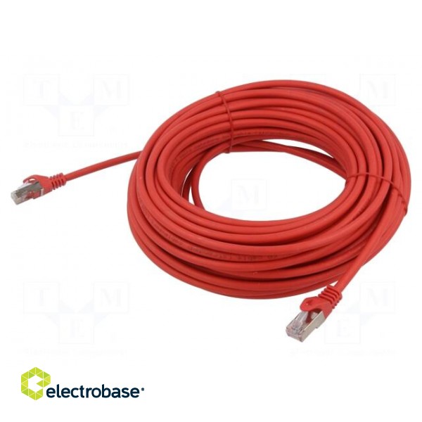 Patch cord | S/FTP | 6a | solid | Cu | LSZH | red | 20m | 27AWG | Øcable: 5.8mm