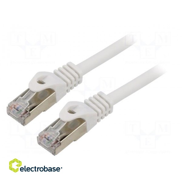 Patch cord | S/FTP | 6a | solid | Cu | LSZH | white | 0.5m | 27AWG