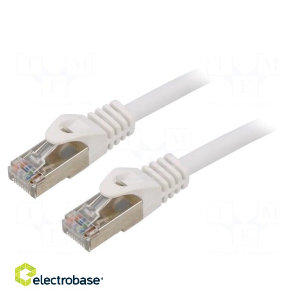 Patch cord | S/FTP | 6a | solid | Cu | LSZH | white | 15m | 27AWG | Cablexpert